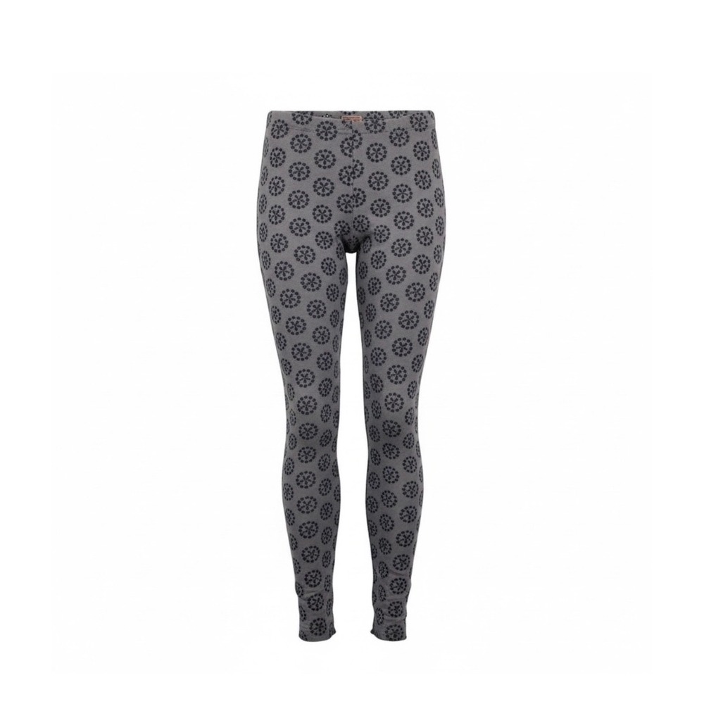 Johnny Was Leggings XS Grey Floral Eyelet Embroidered Scallop Lace Trim Boho
